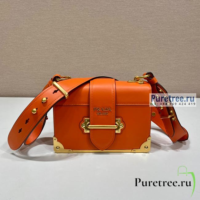 PRADA | Prada Cahier Orange Leather Bag 1BD045 - 20 x 14.5 x 7cm - 1