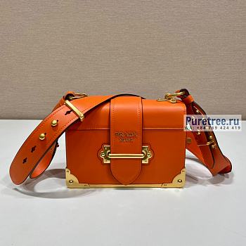 PRADA | Prada Cahier Orange Leather Bag 1BD045 - 20 x 14.5 x 7cm