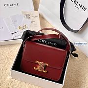 CELINE | Teen Triomphe Bag In Light Burgundy Calfskin - 18.5 x 14 x 6cm - 1
