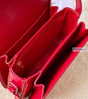 CELINE | Classique Triomphe Bag In Red Calfskin - 22 x 16.5 x 7cm - 5