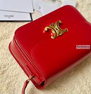 CELINE | Classique Triomphe Bag In Red Calfskin - 22 x 16.5 x 7cm - 4