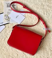 CELINE | Teen Triomphe Bag In Red Calfskin - 18.5 x 14 x 6cm - 2