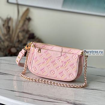 Louis Vuitton | Multi Pochette Accessoires Pink Sprayed And Grained Leather M46093 - 24 x 13.5 x 4cm