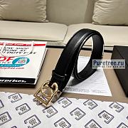 D&G | Black Leather Belt With Gold - 3.0cm - 6