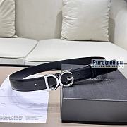 D&G | Black Leather Belt With Silver - 3.0cm - 1