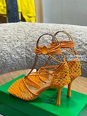 Bottega Veneta | Mesh And Leather Sandals Tangerine - 9cm - 6