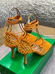 Bottega Veneta | Mesh And Leather Sandals Tangerine - 9cm - 5