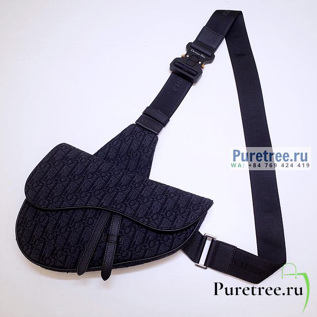 DIOR Saddle Bag Black Oblique Jacquard size 26 x 19 x 4.5 cm - 1