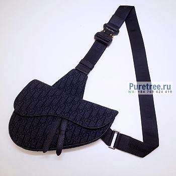 DIOR Saddle Bag Black Oblique Jacquard size 26 x 19 x 4.5 cm