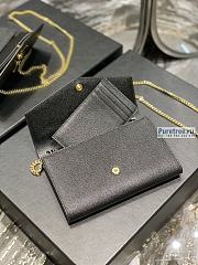 YSL | Uptown Chain Wallet In Black Grain Leather - 19 x 12 x 3cm - 6