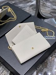 YSL | Uptown Chain Wallet In White Grain Leather - 19 x 12 x 3cm - 6