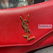 YSL | Uptown Chain Wallet In Red Grain Leather - 19 x 12 x 3cm - 3