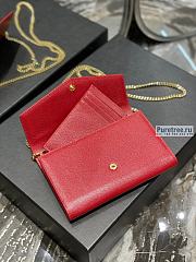 YSL | Uptown Chain Wallet In Red Grain Leather - 19 x 12 x 3cm - 6