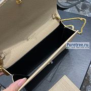 YSL | Uptown Chain Wallet In Beige Grain Leather - 19 x 12 x 3cm - 3