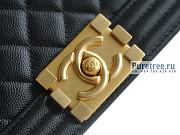 CHANEL | Small Boy Handbag Black Grained Calfskin & Gold Metal - 20.5 x 12 x 8.5cm - 2