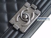 CHANEL | Boy Handbag Black Grained Calfskin & Silver Metal - 25 x 15 x 9cm - 5