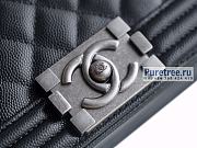 CHANEL | Small Boy Handbag Black Grained Calfskin & Silver Metal - 20.5 x 12 x 8.5cm - 2