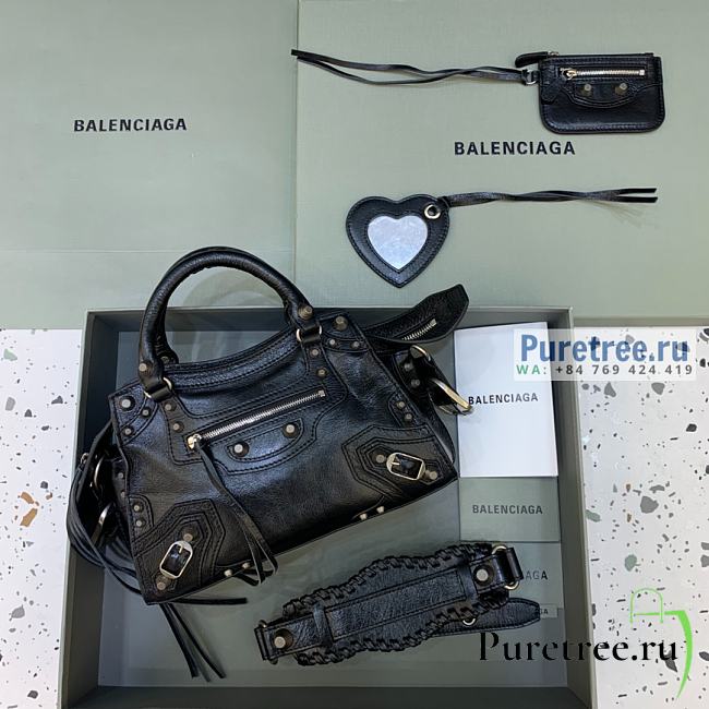 BALENCIAGA | Neo Cagole XS Handbag In Black Lambskin - 26 x 12 x 18cm - 1