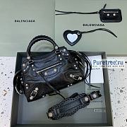 BALENCIAGA | Neo Cagole XS Handbag With Rhinestones In Black Lambskin - 26 x 12 x 18cm - 1