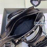 BALENCIAGA | Neo Cagole XS Handbag With Rhinestones In Black Lambskin - 26 x 12 x 18cm - 4