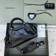 BALENCIAGA | Neo Cagole XS Handbag With Rhinestones In Black Lambskin - 26 x 12 x 18cm - 5