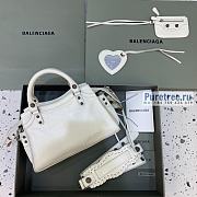 BALENCIAGA | Neo Cagole XS Handbag In White Lambskin - 26 x 12 x 18cm - 3