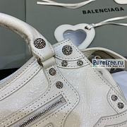 BALENCIAGA | Neo Cagole XS Handbag With Rhinestones In White Lambskin - 26 x 12 x 18cm - 5