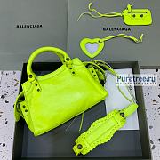 BALENCIAGA | Neo Cagole XS Handbag In Neon Yellow Lambskin - 26 x 12 x 18cm - 2