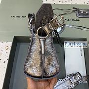 BALENCIAGA | Neo Cagole XS Handbag With Rhinestones In Dark Grey Lambskin - 26 x 12 x 18cm - 3