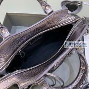 BALENCIAGA | Neo Cagole XS Handbag With Rhinestones In Dark Grey Lambskin - 26 x 12 x 18cm - 4