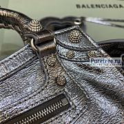 BALENCIAGA | Neo Cagole XS Handbag With Rhinestones In Dark Grey Lambskin - 26 x 12 x 18cm - 5