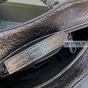 BALENCIAGA | Neo Cagole XS Handbag With Rhinestones In Dark Grey Lambskin - 26 x 12 x 18cm - 6