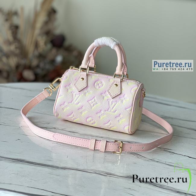 Louis Vuitton | Nano Speedy Pink Monogram Grained Leather M81508 - 16 x 10 x 7.5cm - 1