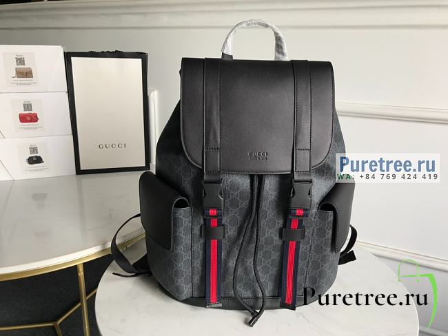 GUCCI | GG Supreme Black Backpack 495563 - 34 x 42 x 16cm - 1