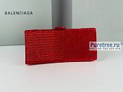 BALENCIAGA | Hourglass Small Handbag Red With Rhinestones - 23 x 10 x 14cm - 4