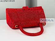 BALENCIAGA | Hourglass Small Handbag Red With Rhinestones - 23 x 10 x 14cm - 6