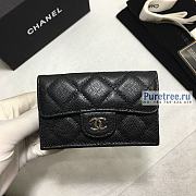 CHANEL | Classic Flap Wallet Silver/Black Caviar - 10.5 x 7.5 x 3cm - 1
