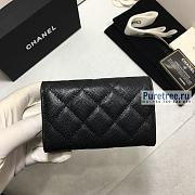 CHANEL | Classic Flap Wallet Silver/Black Caviar - 10.5 x 7.5 x 3cm - 3