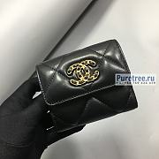 CHANEL | 19 Small Flap Wallet Black Lambskin AP1064 - 11 x 9.5 x 3cm - 1