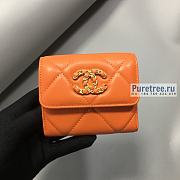 CHANEL | 19 Small Flap Wallet Orange Lambskin AP1064 - 11 x 9.5 x 3cm - 1