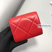 CHANEL | 19 Small Flap Wallet Red Lambskin AP1064 - 11 x 9.5 x 3cm - 4