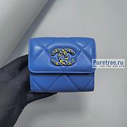 CHANEL | 19 Small Flap Wallet Blue Lambskin AP1064 - 11 x 9.5 x 3cm - 1
