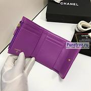 CHANEL | 19 Small Flap Wallet Purple Lambskin AP1064 - 11 x 9.5 x 3cm - 4