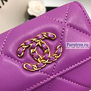 CHANEL | 19 Small Flap Wallet Purple Lambskin AP1064 - 11 x 9.5 x 3cm - 6