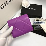 CHANEL | 19 Small Flap Wallet Purple Lambskin AP1064 - 11 x 9.5 x 3cm - 5