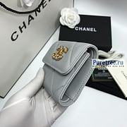 CHANEL | 19 Small Flap Wallet Grey Lambskin AP1064 - 11 x 9.5 x 3cm - 2