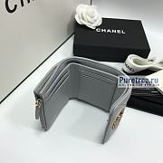 CHANEL | 19 Small Flap Wallet Grey Lambskin AP1064 - 11 x 9.5 x 3cm - 3