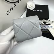 CHANEL | 19 Small Flap Wallet Grey Lambskin AP1064 - 11 x 9.5 x 3cm - 4
