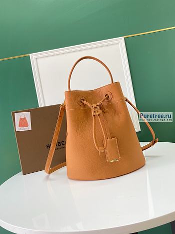 BURBERRY | Small TB Bucket Bag In Brown Grainy Leather - 16 x 26 x 26cm