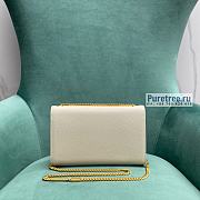 YSL | Kate Medium Chain Bag In Gold/White Grain Leather - 24 x 14.5 x 5.5cm - 4